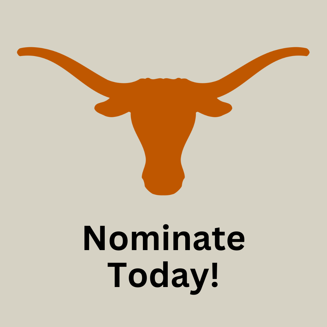 Placeholder graphic with Texas Longhorns logo and Nominate Today wording