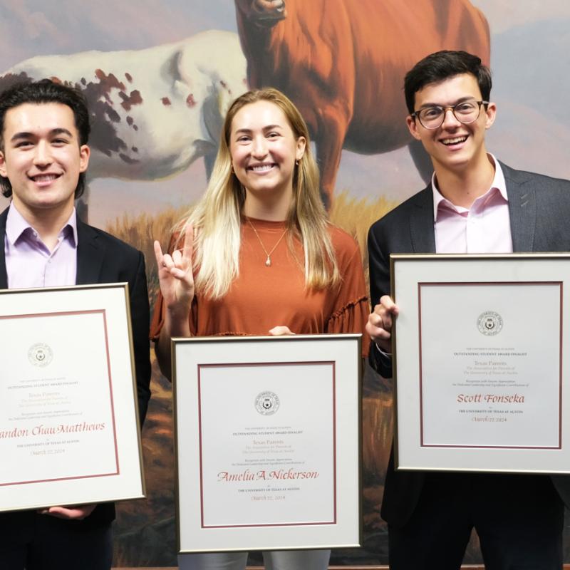 Outstanding Student Award 2023-24 Finalists with plaques