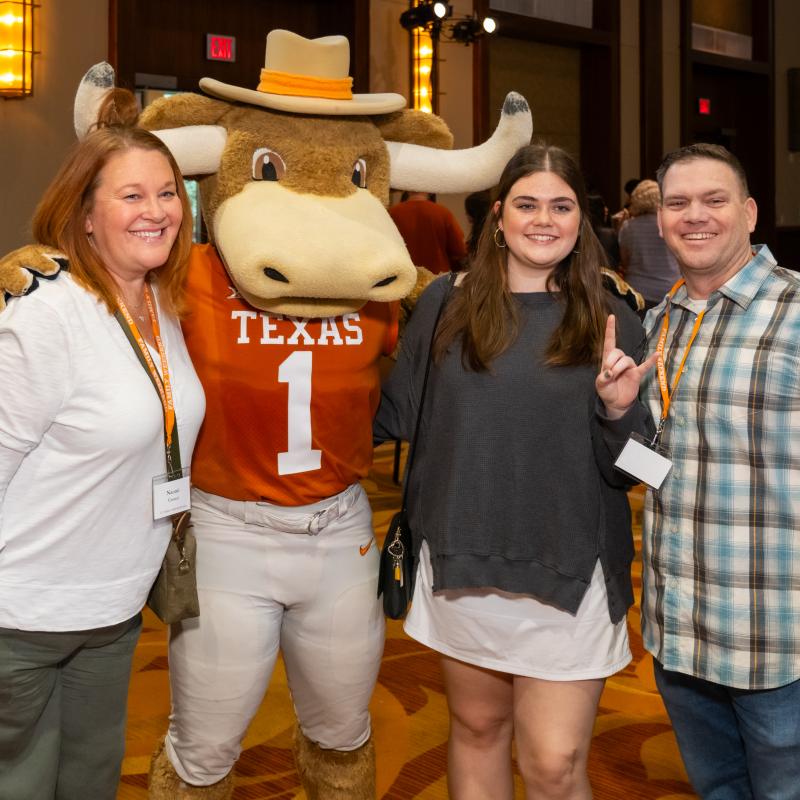 Longhorn family with Bevo